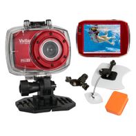 Kit c/ Câmera filmadora de ação Full HD Vermelha + Kit Surf