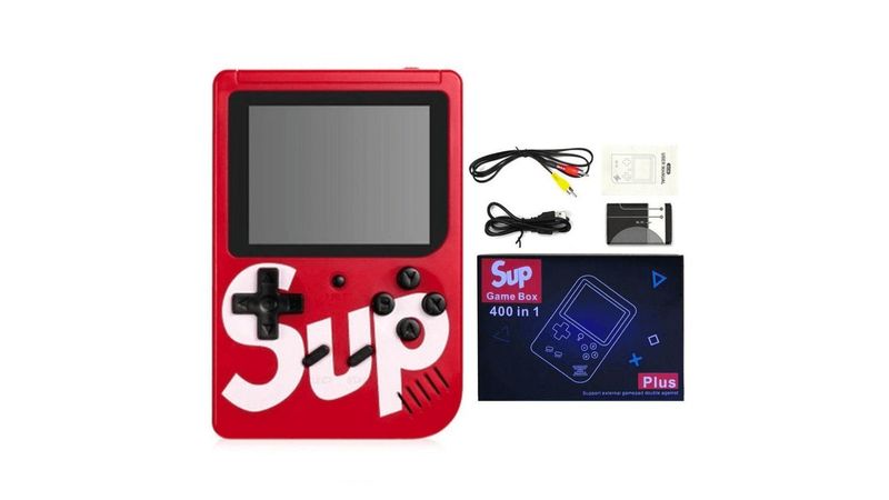 Console Mini Game Sup Game Box 3 LED Plus 400IN1 Vermelho