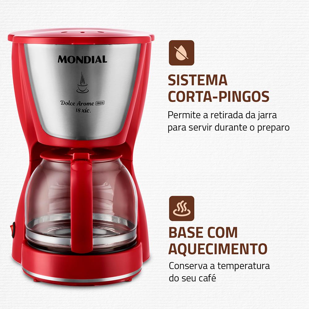 Cafeteira Elétrica C-42-2x-ri Com 2 Xícaras Vermelha Mondial Cor Vermelho  220V