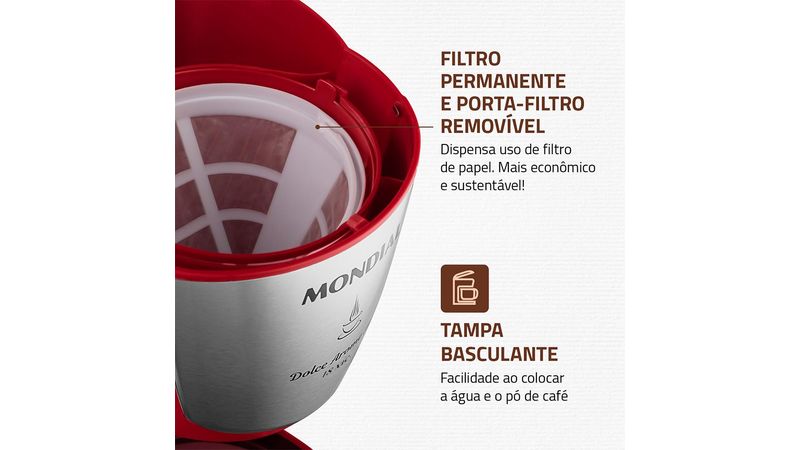 Cafeteira Elétrica C-42-2x-ri Com 2 Xícaras Vermelha Mondial Cor Vermelho  220V