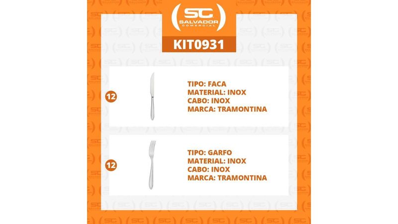 Kit - Jogo De Faca E Garfo Luxo Laguna 24 Peças Em Aço Inox Itop -  Tramontina